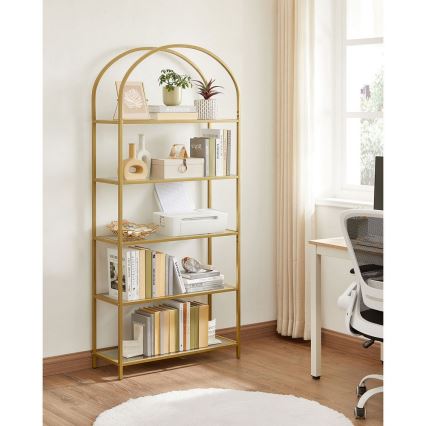 Bogreol GLASY 83x184x30 cm guld
