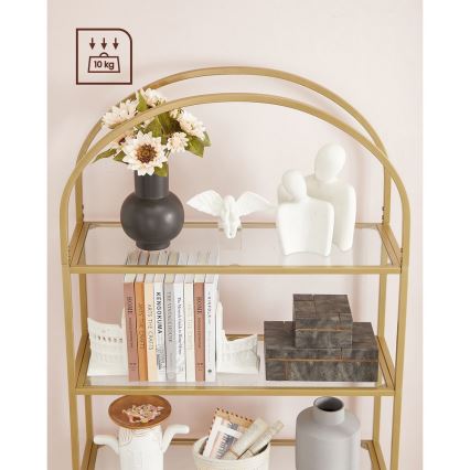 Bogreol GLASY 83x184x30 cm guld