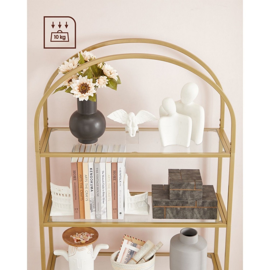 Bogreol GLASY 83x184x30 cm guld