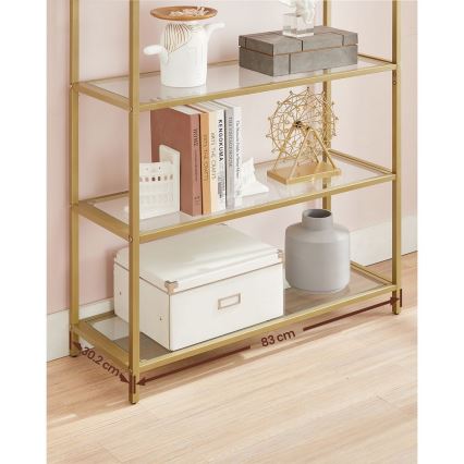Bogreol GLASY 83x184x30 cm guld