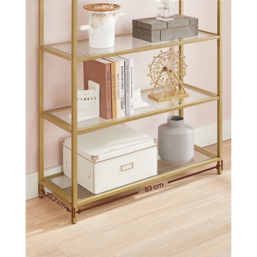 Bogreol GLASY 83x184x30 cm guld