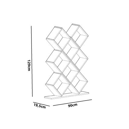 Bogreol KUMSAL 129x90 cm hvid