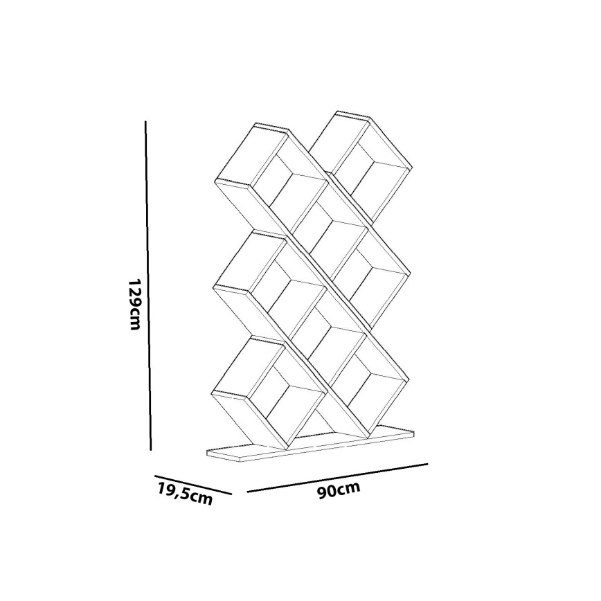 Bogreol KUMSAL 129x90 cm hvid
