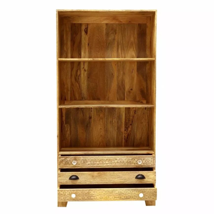 Bogreol MANU 180x90 cm massivt træ/mangotræ