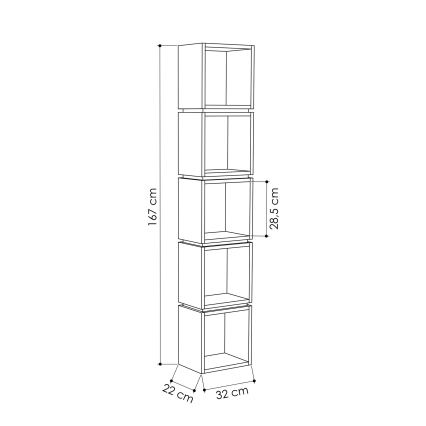 Bogreol MULTI 167x32 cm hvid/gul