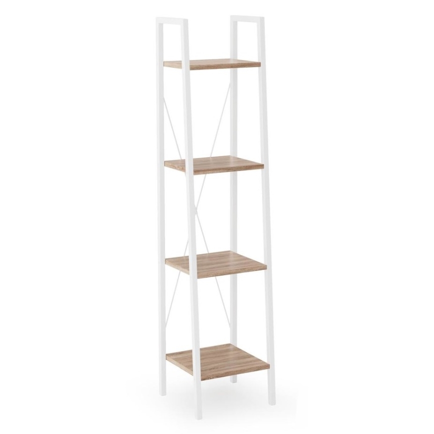 Bogreol NARVIK 148x34 cm hvid/eg sonoma