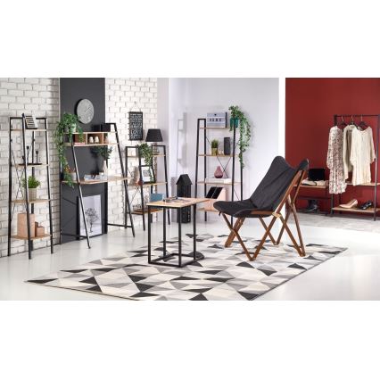 Bogreol NARVIK 148x60 cm sort/eg sonoma