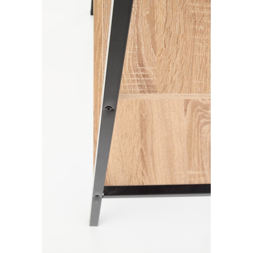 Bogreol NARVIK 148x60 cm sort/eg sonoma