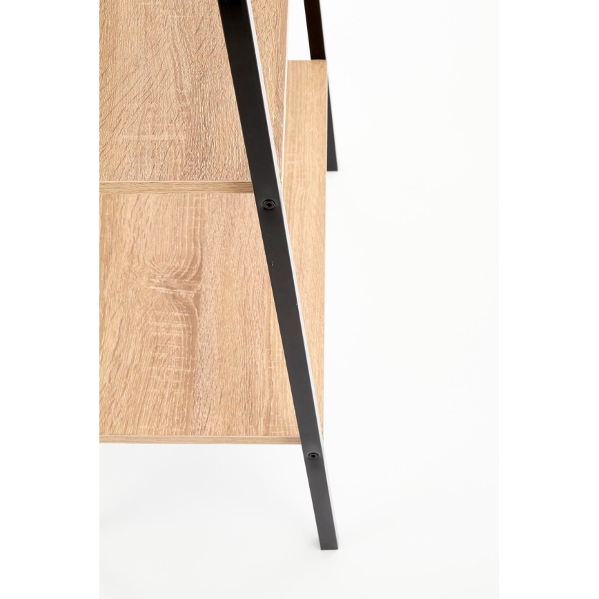 Bogreol NARVIK 148x60 cm sort/eg sonoma