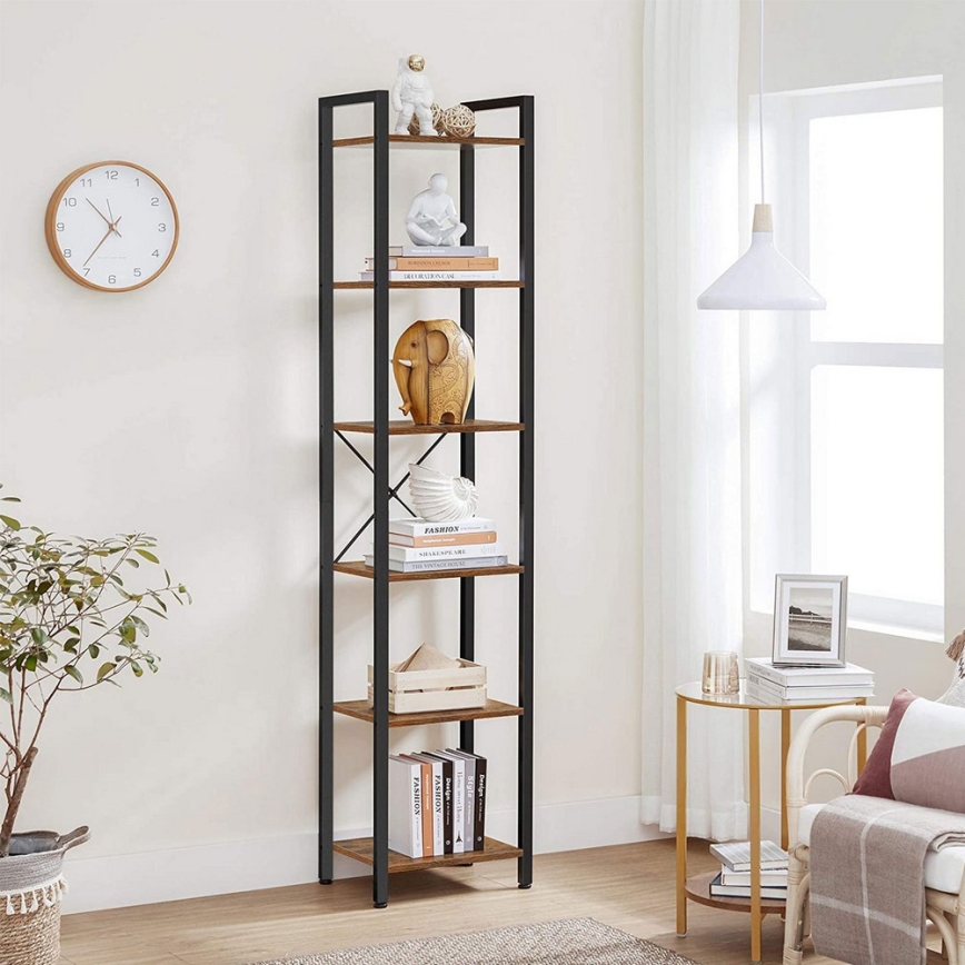 Bogreol NAVARO 40x179x30 cm brun/sort