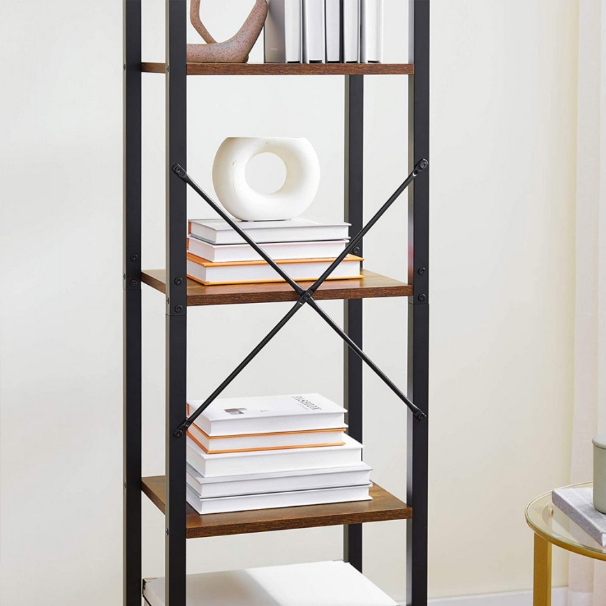 Bogreol NAVARO 40x179x30 cm brun/sort