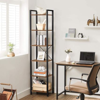 Bogreol NAVARO 40x179x30 cm brun/sort