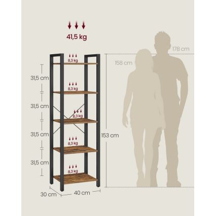 Bogreol NAVARO brun/sort
