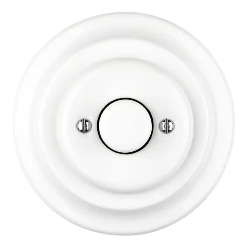 Bohemia-Design - Drejbar retro porcelænsdæmper med ramme 250V/10A, hvid