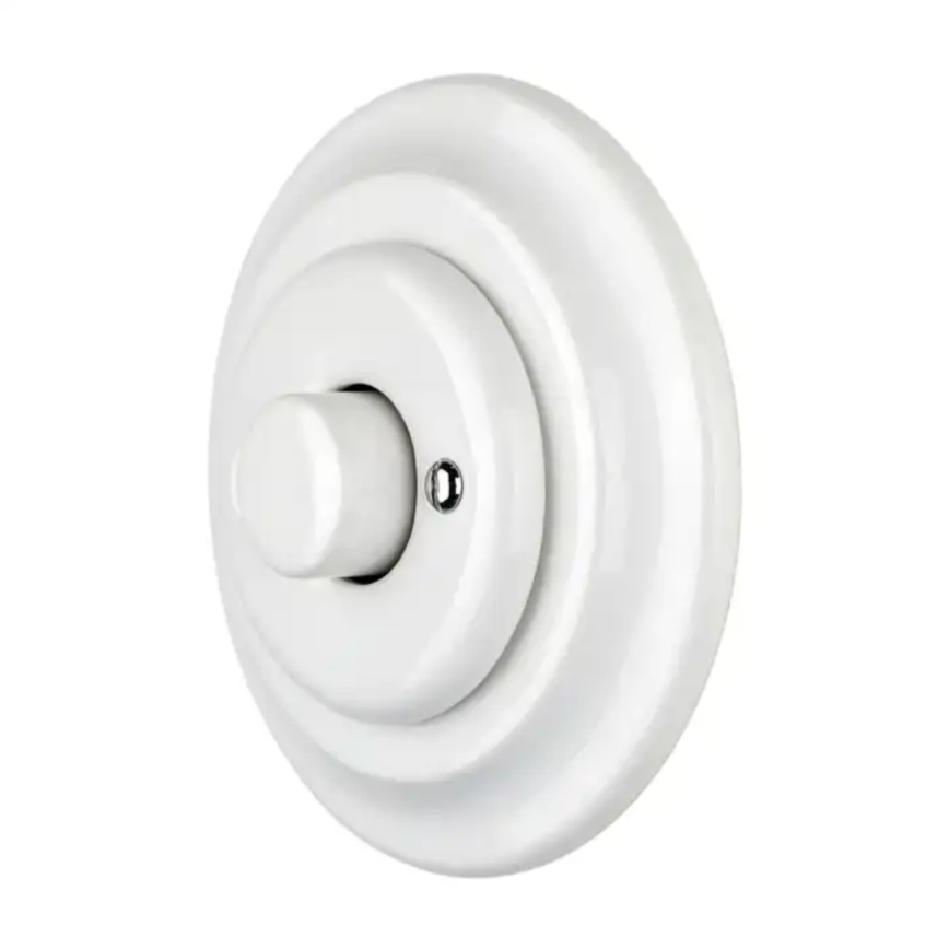 Bohemia-Design - Drejbar retro porcelænsdæmper med ramme 250V/10A, hvid