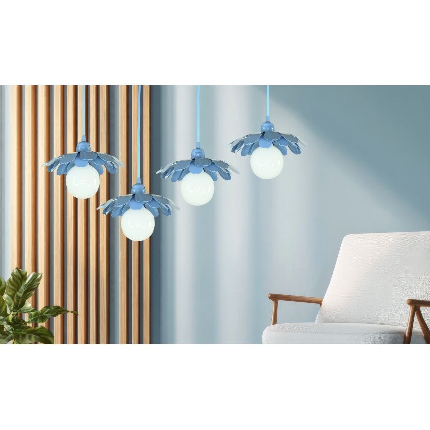 Bohemia-Design - Pendel på kabel 1xE27/60W/230V blå
