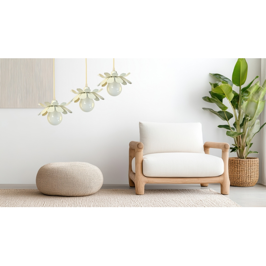 Bohemia-Design - Pendel på kabel 1xE27/60W/230V cremefarvet
