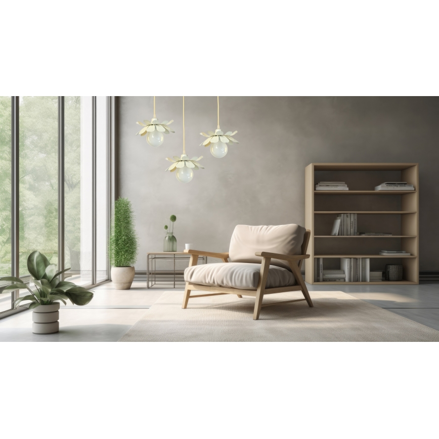 Bohemia-Design - Pendel på kabel 1xE27/60W/230V cremefarvet