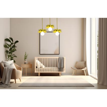 Bohemia-Design - Pendel på ledning 1xE27/60W/230V gul