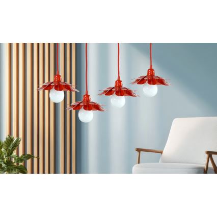 Bohemia-Design - Pendel på wire 1xE27/60W/230V rød
