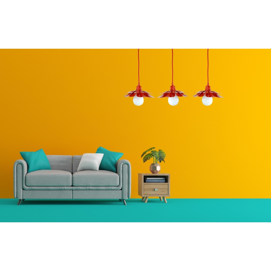 Bohemia-Design - Pendel på wire 1xE27/60W/230V rød