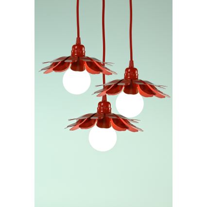 Bohemia-Design - Pendel på wire 1xE27/60W/230V rød