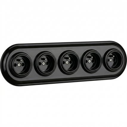 Bohemia-Design - Porcelæns retro-billedramme til 5 billeder, sort