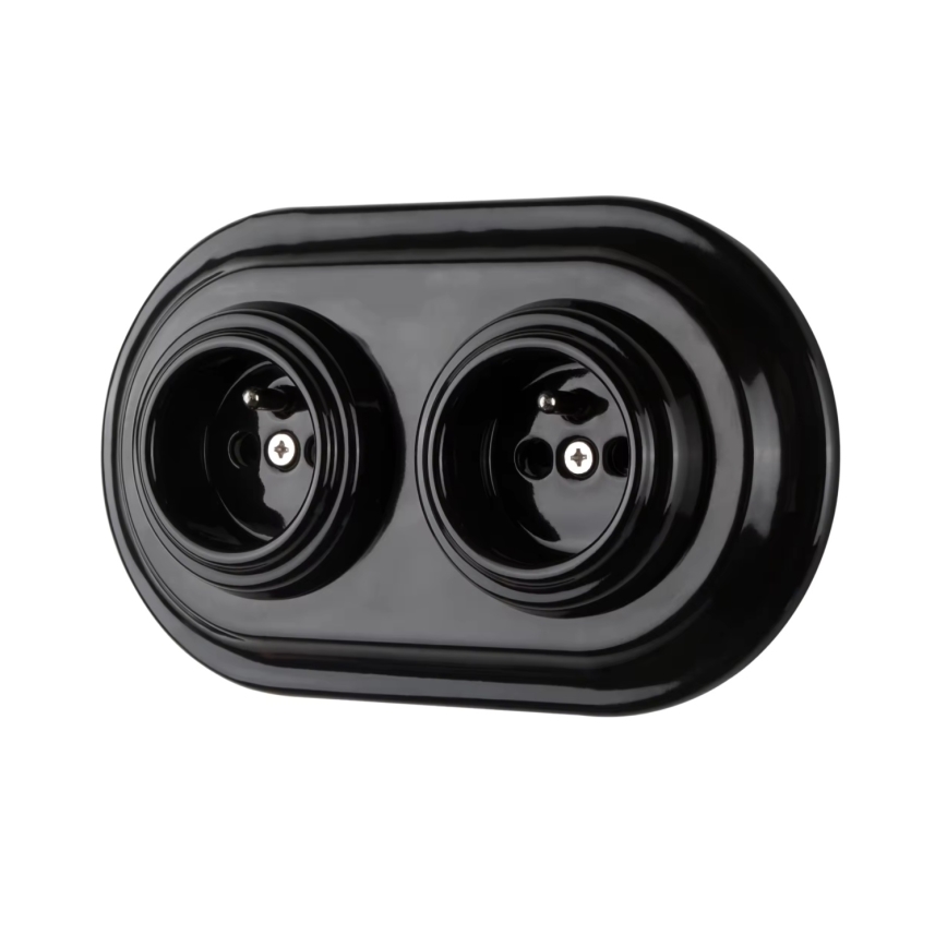 Bohemia-Design - Porcelæns-retro dobbelt ramme, sort