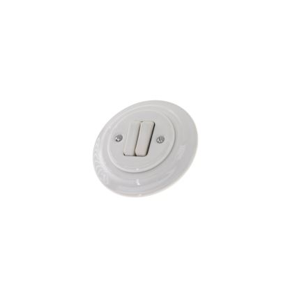 Bohemia-Design - Porcelæns-retro dobbeltafbryder med ramme nr. 5, hvid