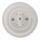 Bohemia-Design - Porcelæns-retro drejeafbryder med ramme nr. 1 hvid