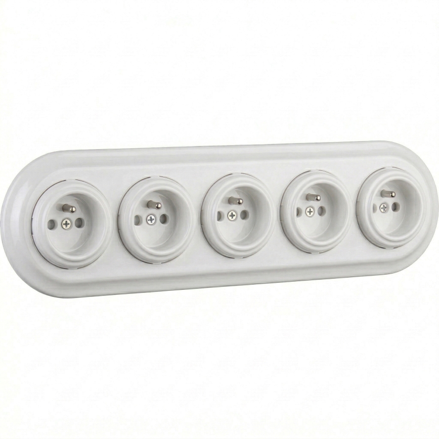 Bohemia-Design - Porcelæns retro-ramme til 5 billeder, hvid