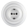 Bohemia-Design - Porcelæns retro vægstikkontakt med ramme SCHUKO 250V/16A hvid