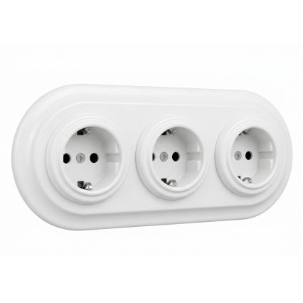 Bohemia-Design - Porcelæns retroramme, 3-fags, hvid