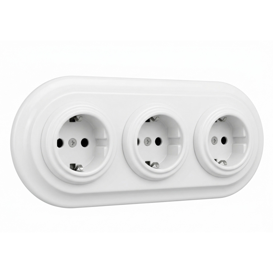 Bohemia-Design - Porcelæns retroramme, 3-fags, hvid