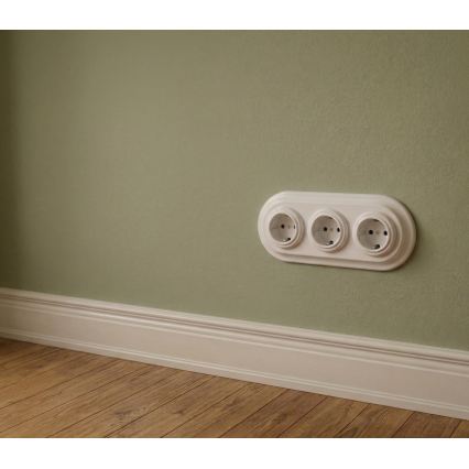 Bohemia-Design - Porcelæns retroramme, 3-fags, hvid