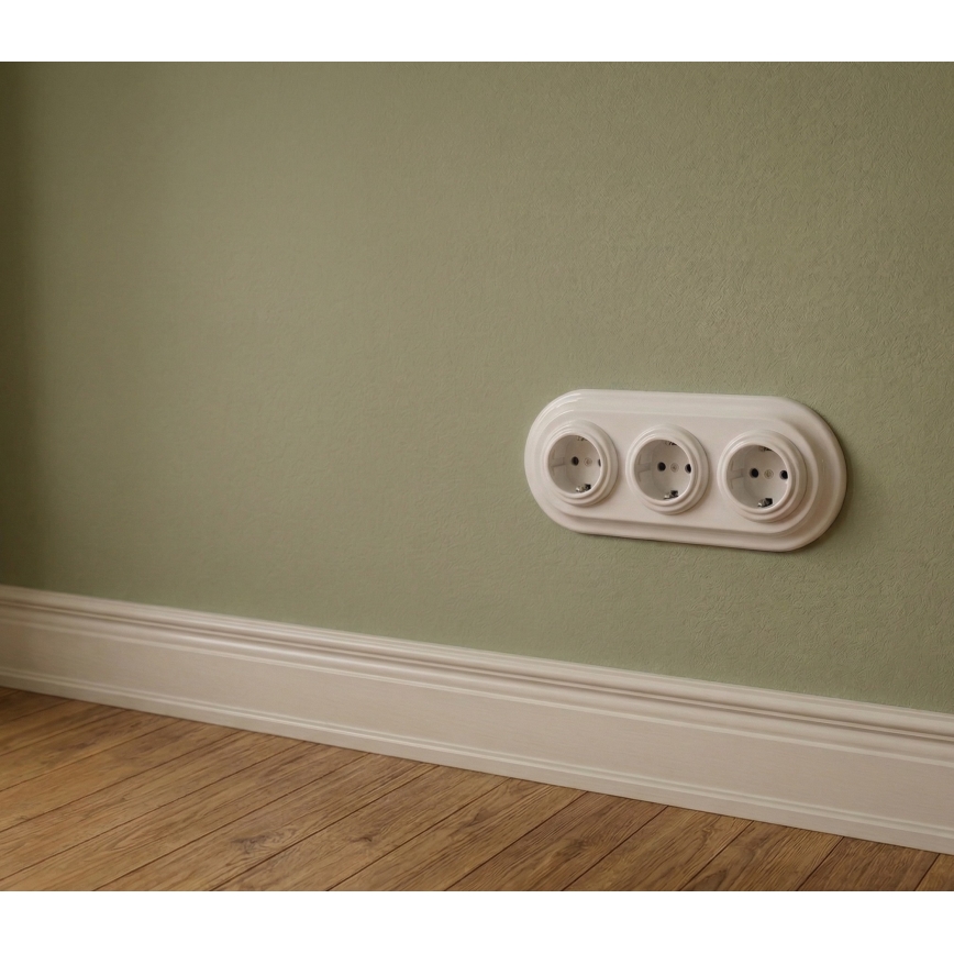 Bohemia-Design - Porcelæns retroramme, 3-fags, hvid