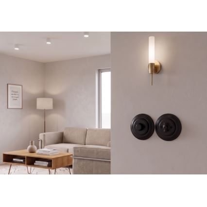 Bohemia-Design - Porcelæns roterende dimmer med ramme 250V/10A, sort