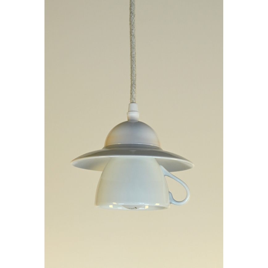 Bohemia-Design - Porcelænspendel med kabel 1xE27/60W/230V