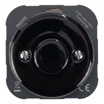 Bohemia-Design - Retro dæmper i porcelæn, uden ramme, 250V/10A, sort