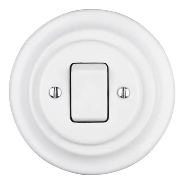 Bohemia-Design - Retro porcelæns enkelkontakt med ramme nr. 7, hvid
