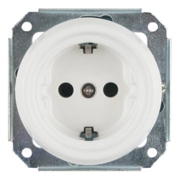 Bohemia-Design - Retro porcelænsstikkontakt rammeløs SCHUKO 250V/16A hvid