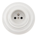Bohemia-Design - Retro porcelænsstikkontakt til hjemmet med ramme 250V/16A hvid