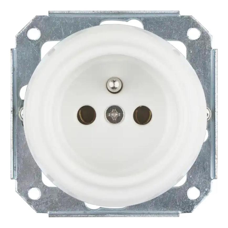 Bohemia-Design - Retro porcelænsstikkontakt til hjemmet, rammeløs, 250V/16A, hvid