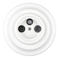 Bohemia-Design - TV/SAT-udtag i retro porcelæn med ramme, hvid