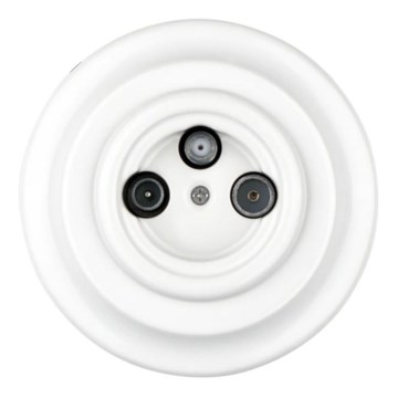 Bohemia-Design - TV/SAT-udtag i retro porcelæn med ramme, hvid