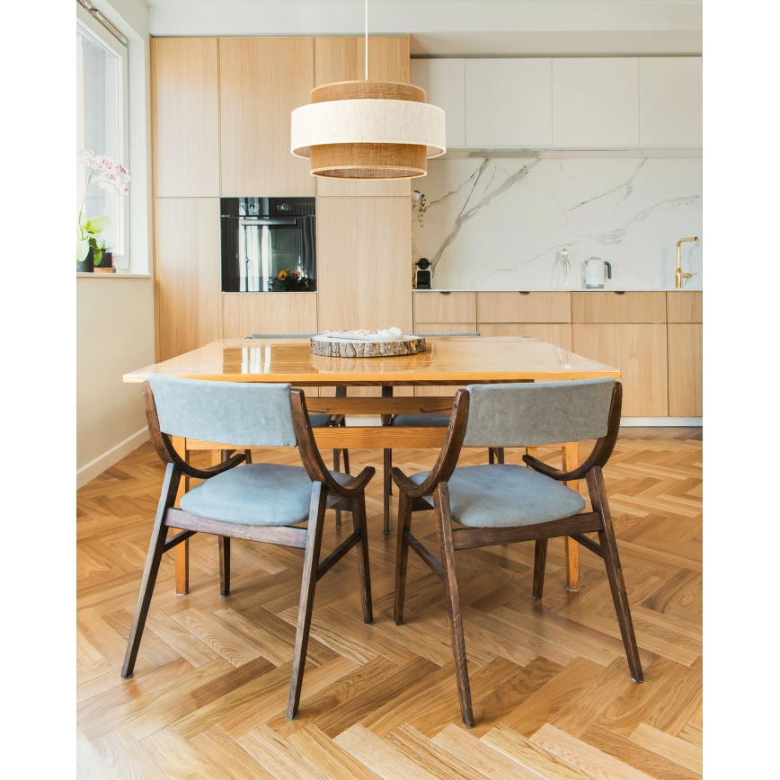 BOHO-pendel på kabel 1 x E27/60W/230V Ø 40 cm creme/jute