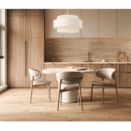 BOHO-pendel på ledning 1xE27/60W Ø 40 cm cremefarvet/jute