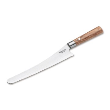 Böker - Brødkniv i damaskusstål DAMAST OLIVE 23,5 cm oliventræ