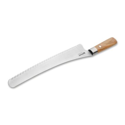 Böker - Brødkniv i damaskusstål DAMAST OLIVE 23,5 cm oliventræ