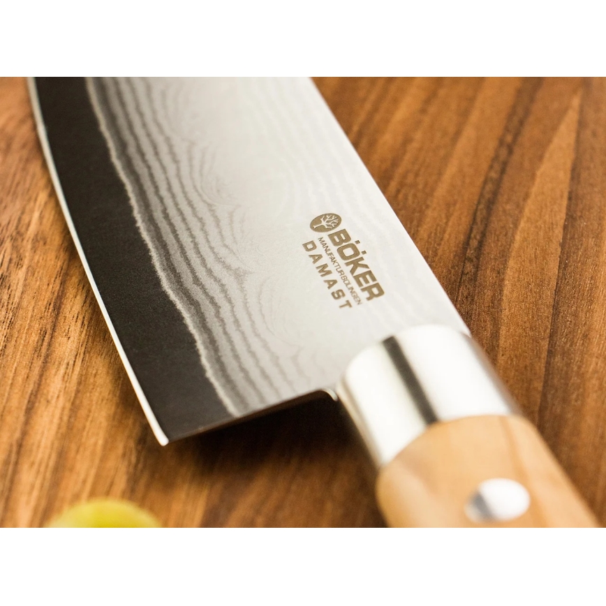 Böker - Damaskus køkkenkniv DAMAST OLIVE 21,2 cm oliventræ